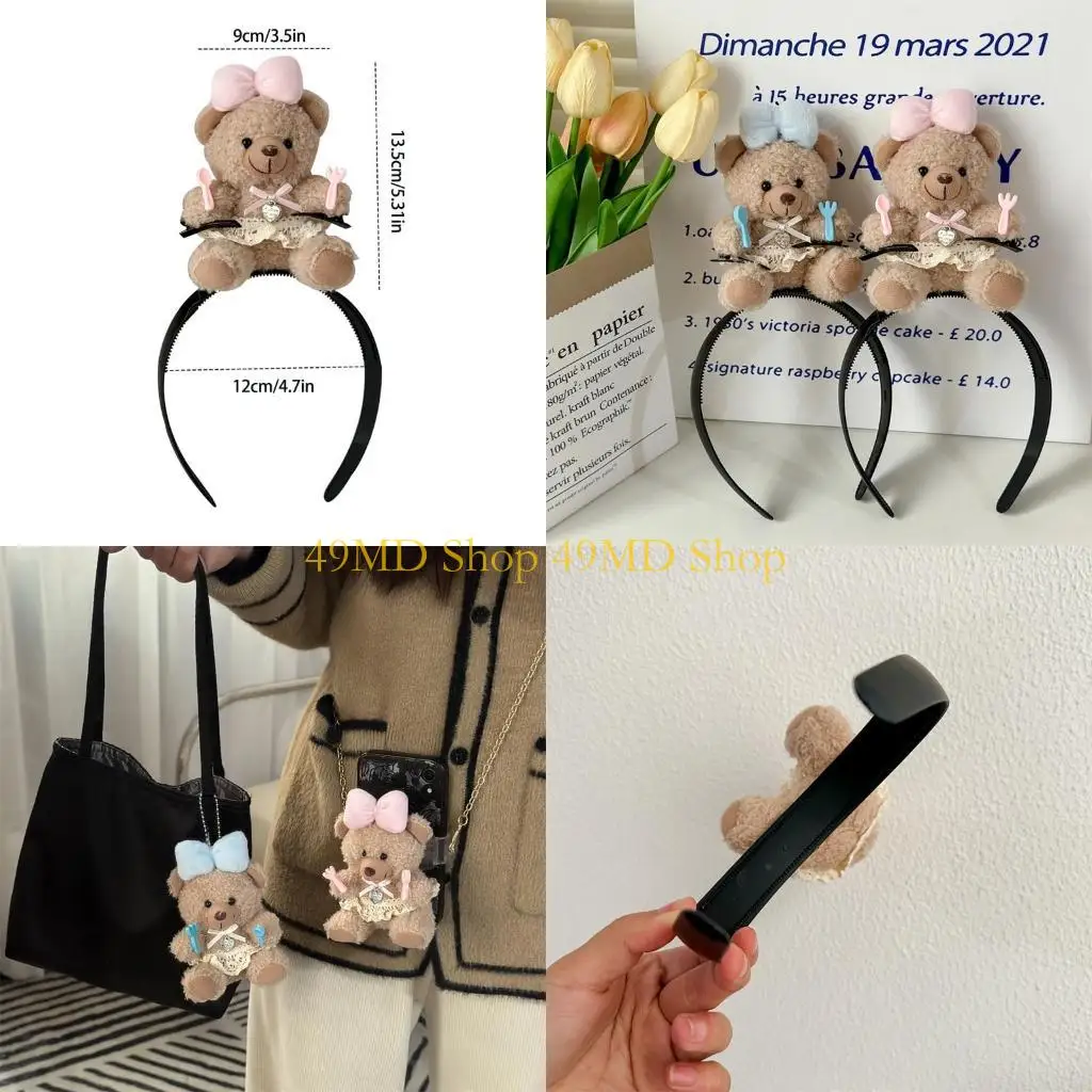 

49MD Студент Творческий сфотографированный сфотографией для волос на фаршированном медвежьем матче для рюкзаков для рюкзаков