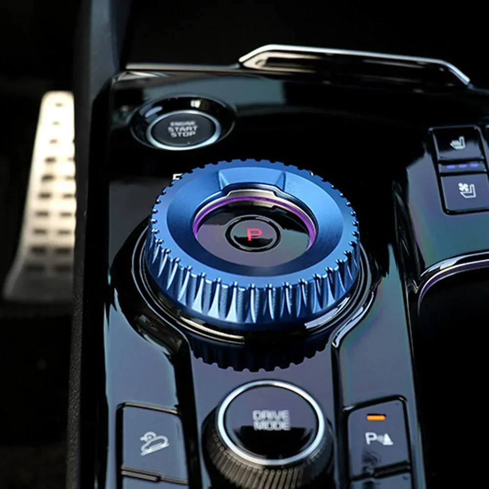 Hot Aluminum Black Red Bule Central Gear Shift Konb Ring Cover Shift Gear Trim For Kia Sportage NQ5 Seltos 2022-2024 - Image 4