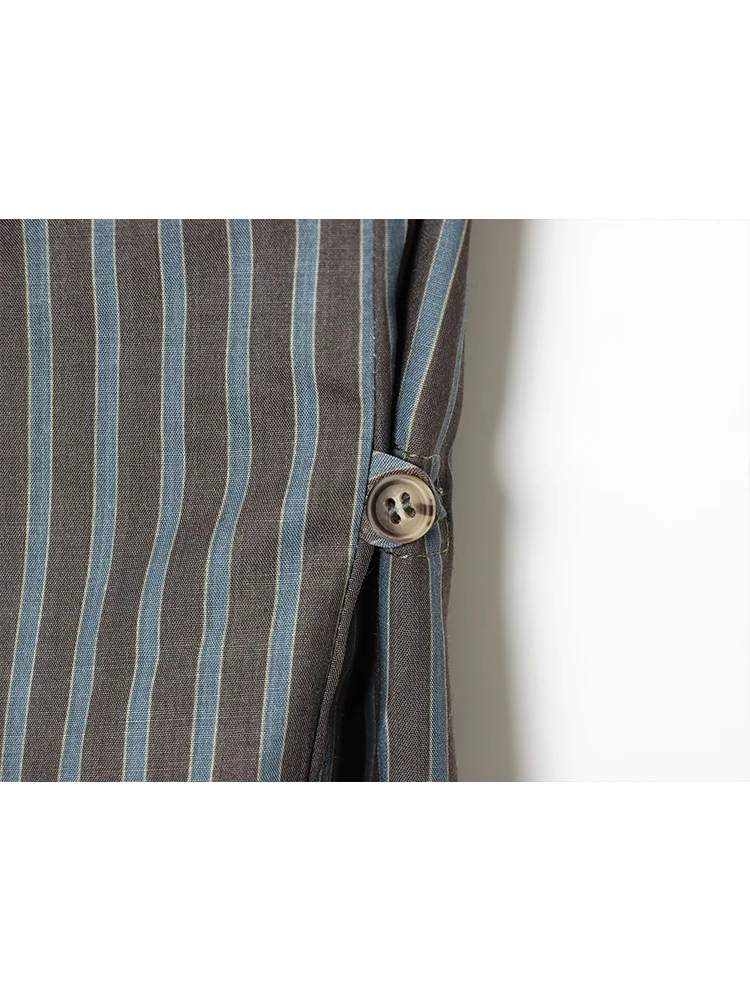 TFMLN новые женские полосатые рубашки для поездок на работу, повседневные рубашки с лацканами и карманами, весенне-осенние модные уличные женские рубашки