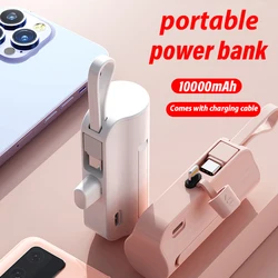 2-in-1 Mini Portable Power Bank 10000mAh External Battery Plug and Play Power Bank Type C Fast and Effective Charger for iPhone