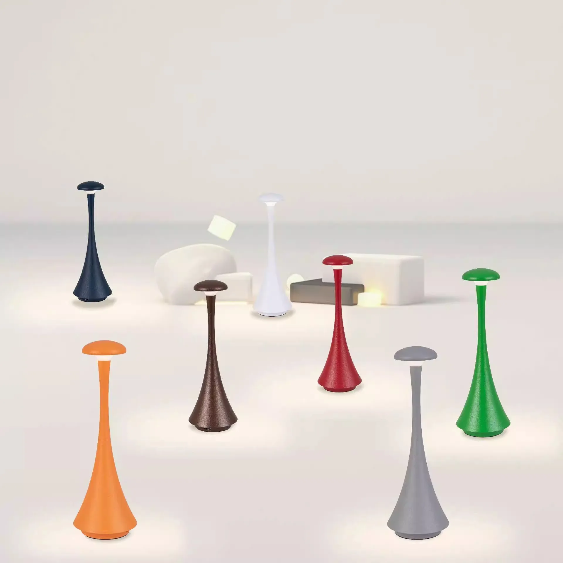 مصباح ليلي قابل لإعادة الشحن مصباح لاسلكي يعمل باللمس مصباح إبداعي USB-C مصباح مكتبي لغرفة نوم الفندق مصباح لتهيئة الجو 3 ألوان #1