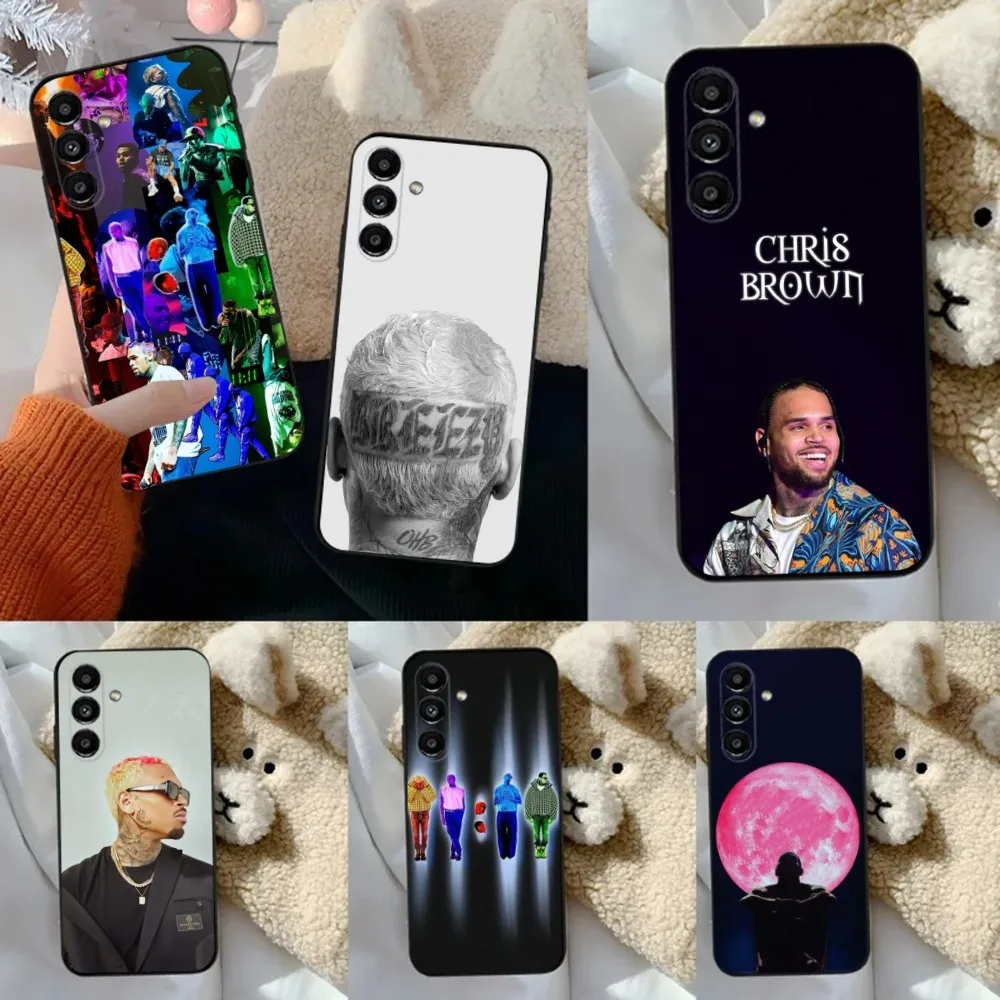 

Chris B-Brown American Rappe Phone Case For Samsung S24,23,22,30,21,10,9,Ultra,Plus,Lite,FE,5G Black Soft Case
