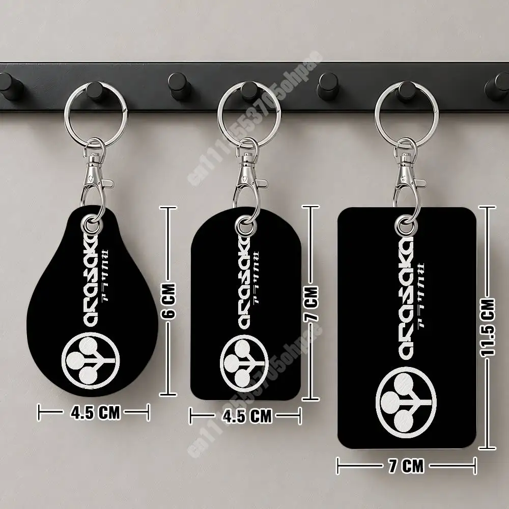 Arasaka Tower Corporation Leather Keychain Card Holder for Airtag & ID Cards Business Bag Charm