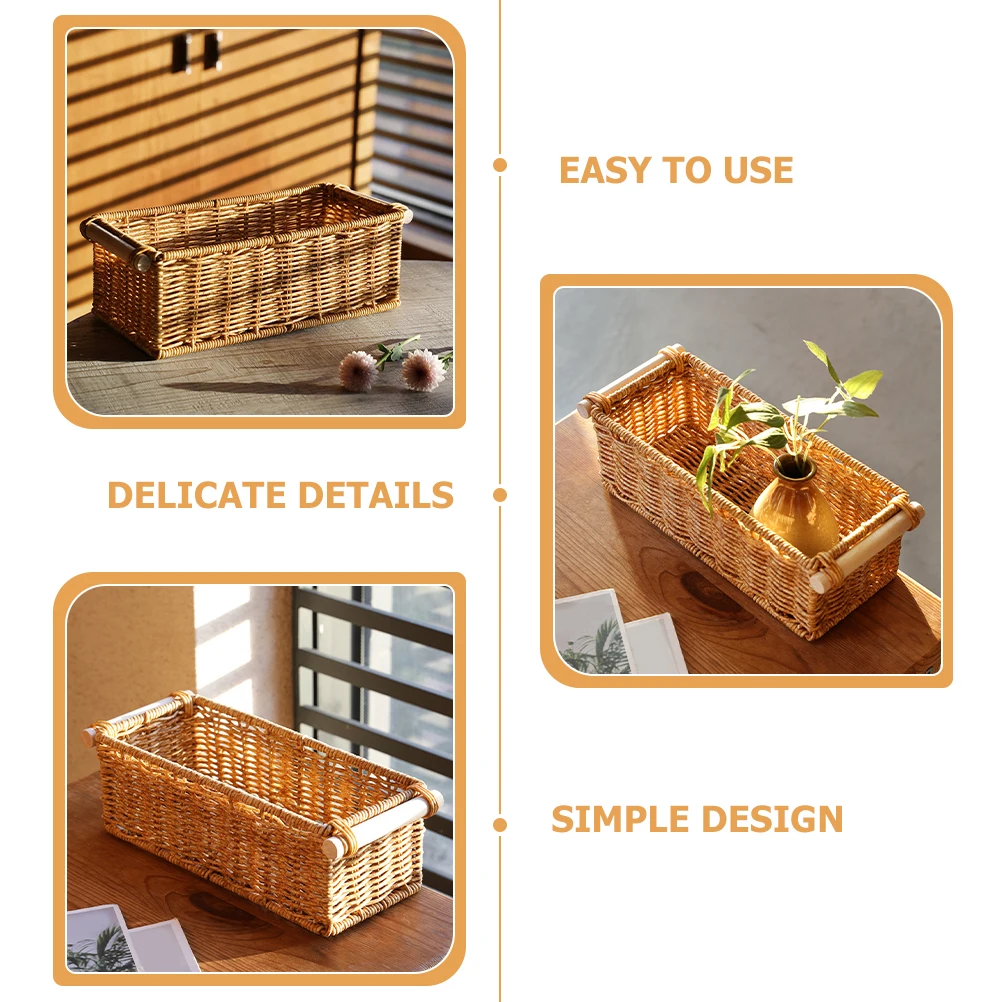 

1pcs Storage Box Woven Basket Bedroom Bathroom Multi-Function Household Fruit Vegetable Key Holder for Storage