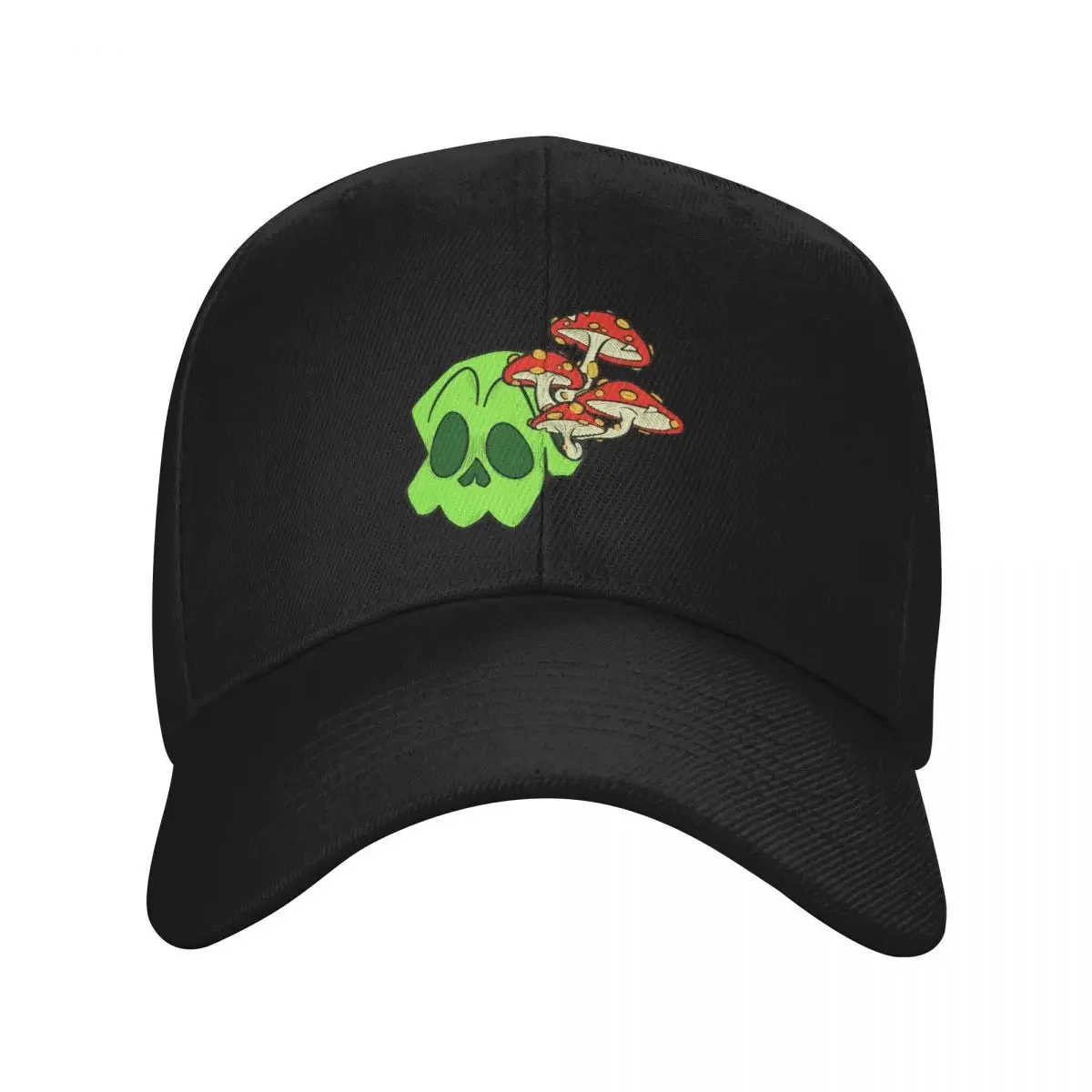 Neon Green Calm Fantasy Mushroom Skull Baseball Cap Golf Cap Luxury Hat Sunhat Uv Protection Solar Hat Hats Woman Men's