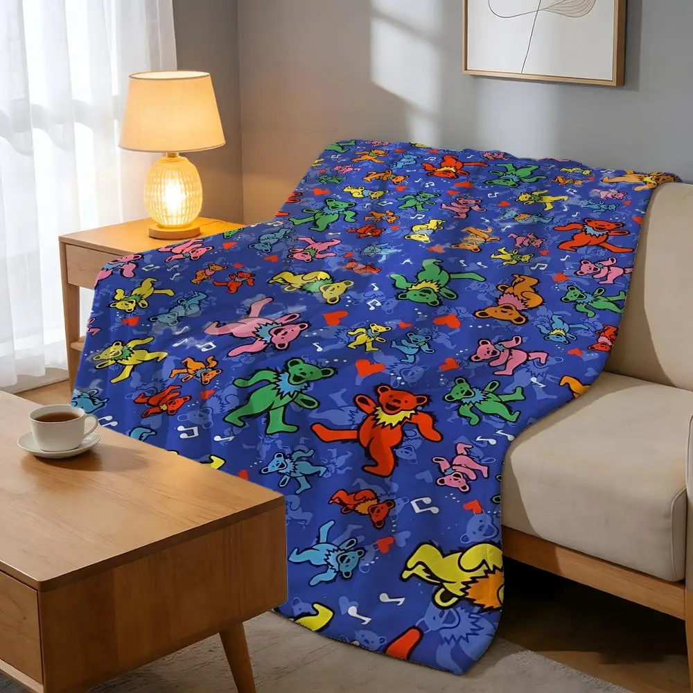 Throw High-Density Short Plush Blanket For Sofa Nap Air-Conditioned Room Soft Skin-Friendly Album G-Grateful D-Dead Band