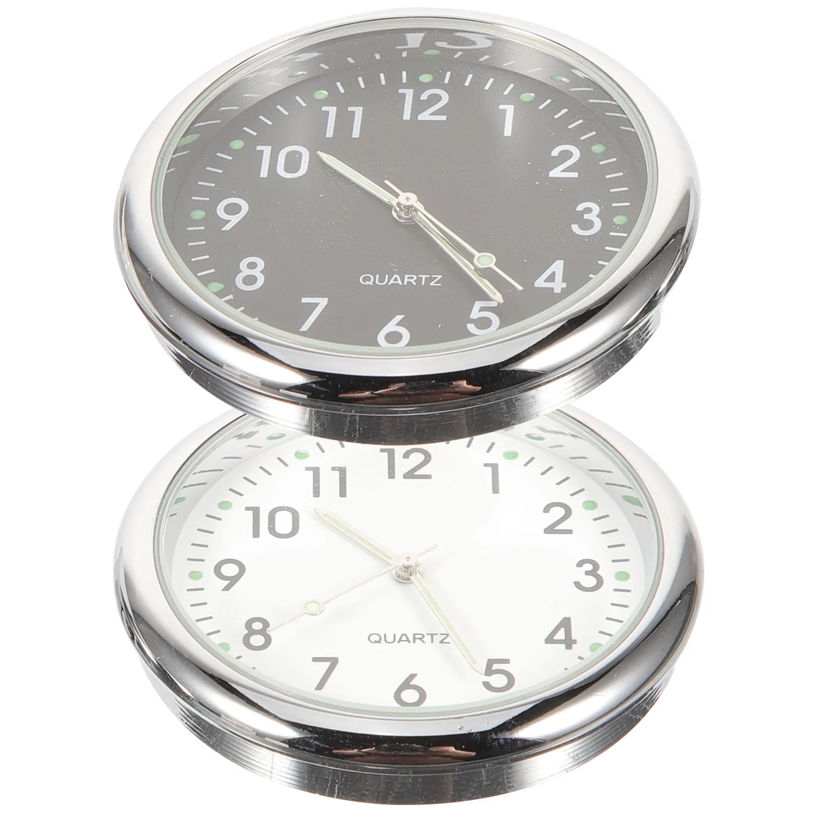 

2 PCS Fluorescent Paste Clock Car with Adhesive Dashboard Digital Quartz Luminous Pointer Auto for Safer Driving