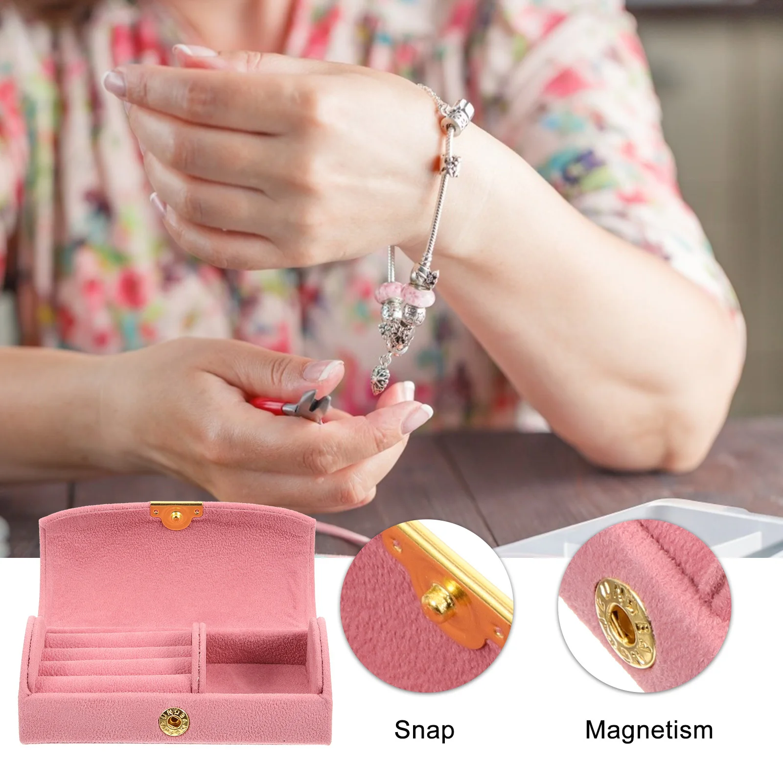 

Decorative Jewelry Case Earrings Storage Organiser Jewlery Organizer Box for Travel Small Holder Boxes