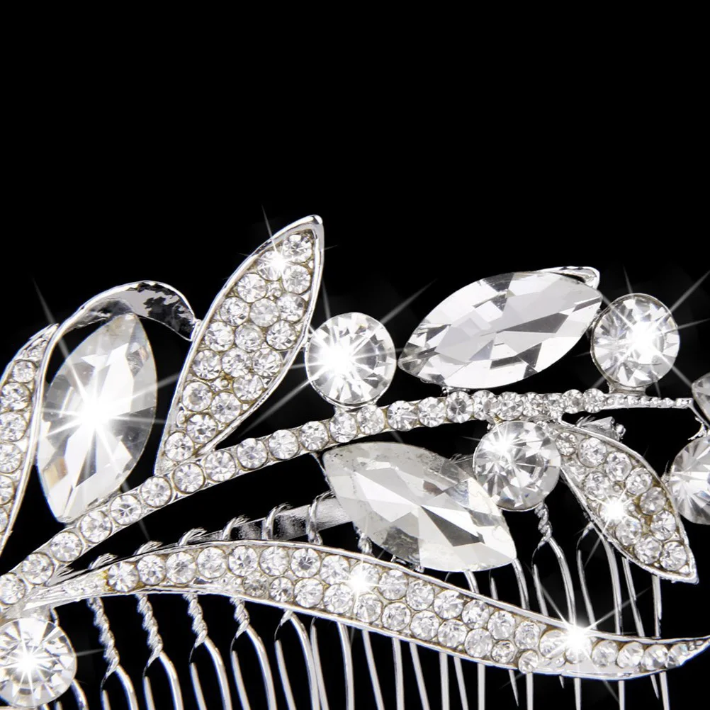 

Water Drill 9.5Cm Alloy Rhinestone Rhinestone Headband Comb Flower Design Hair Hair Comb Pin For Wedding Party Bridal