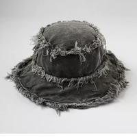 Spring Summer Korean version washed large brim double-sided basin hat fashionable street hip-hop solid color fisherman hat