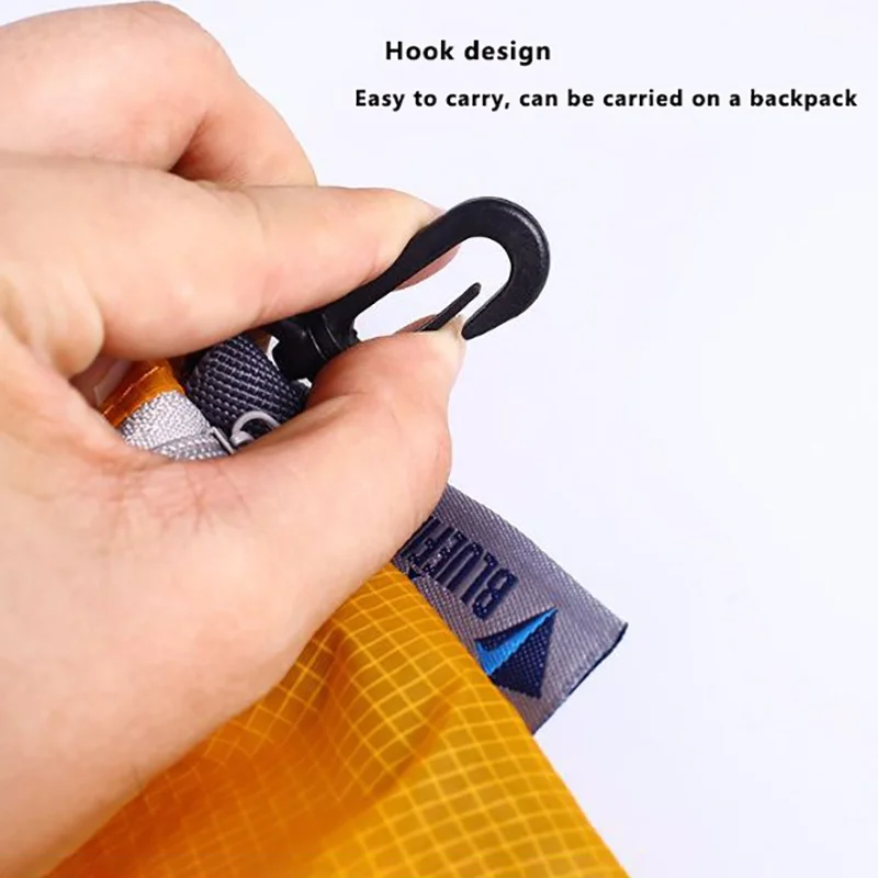 Waterproof Pocket Zipper Nylon Coated Silicon Hook Pouch Portable Organizer Reusable Outdoor Camping Hiking Storage Bag Travel