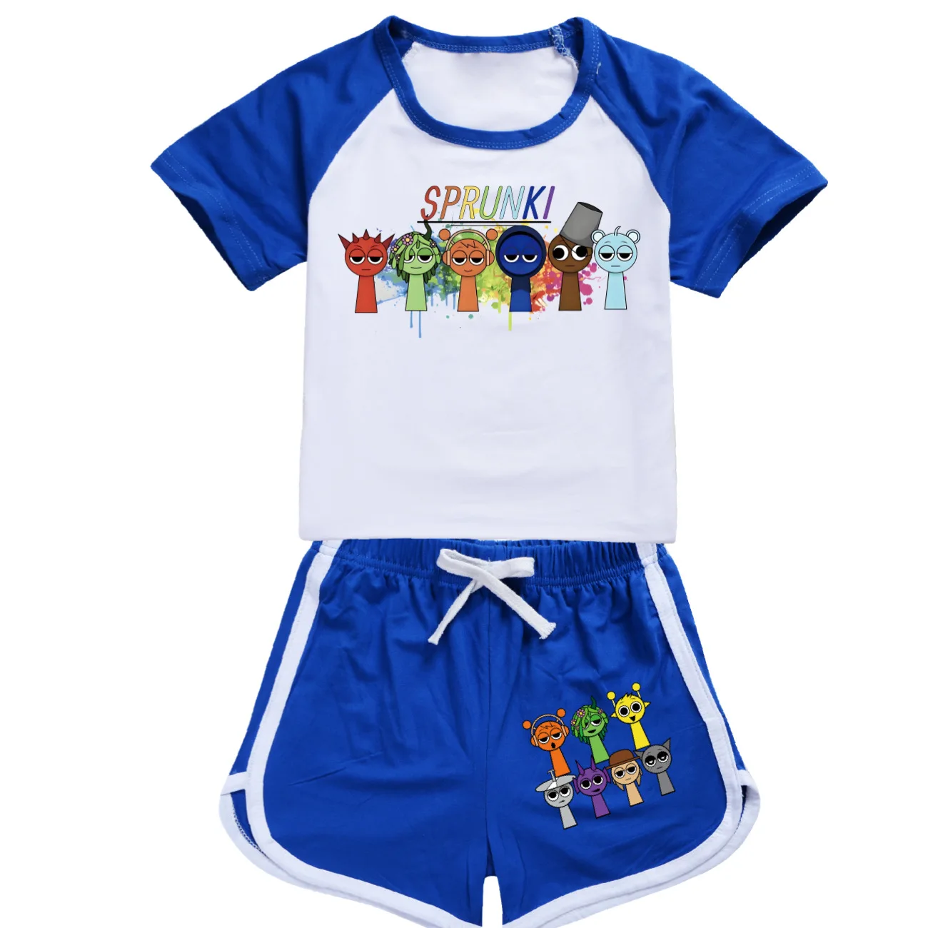 Sprunki Kids Clothes Summer Baby Girls Game Incredibox T shirt Pants Set Boys Casual Short Tops Suit toddler Children Pajamas