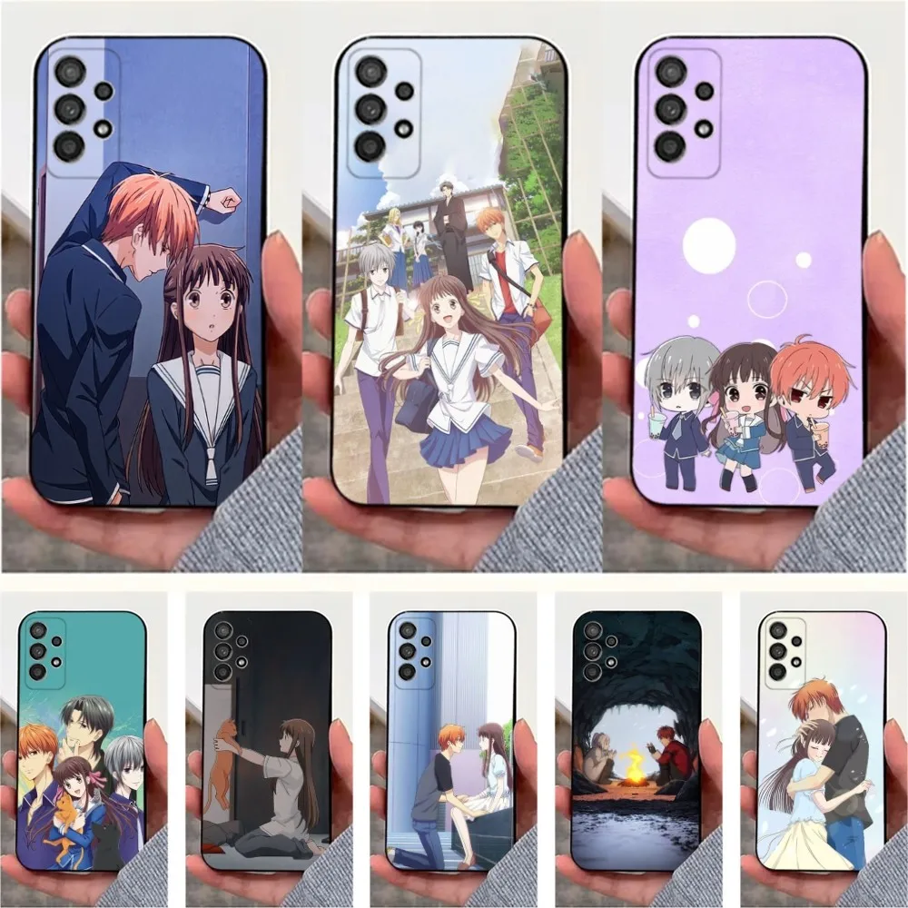 Anime F-Fruit B-Baskets Phone Case For Samsung S25,S24,S23,S22,S20,S21,S10,Ultra,Plus,Lite,FE,Soft Silicone Black Cover