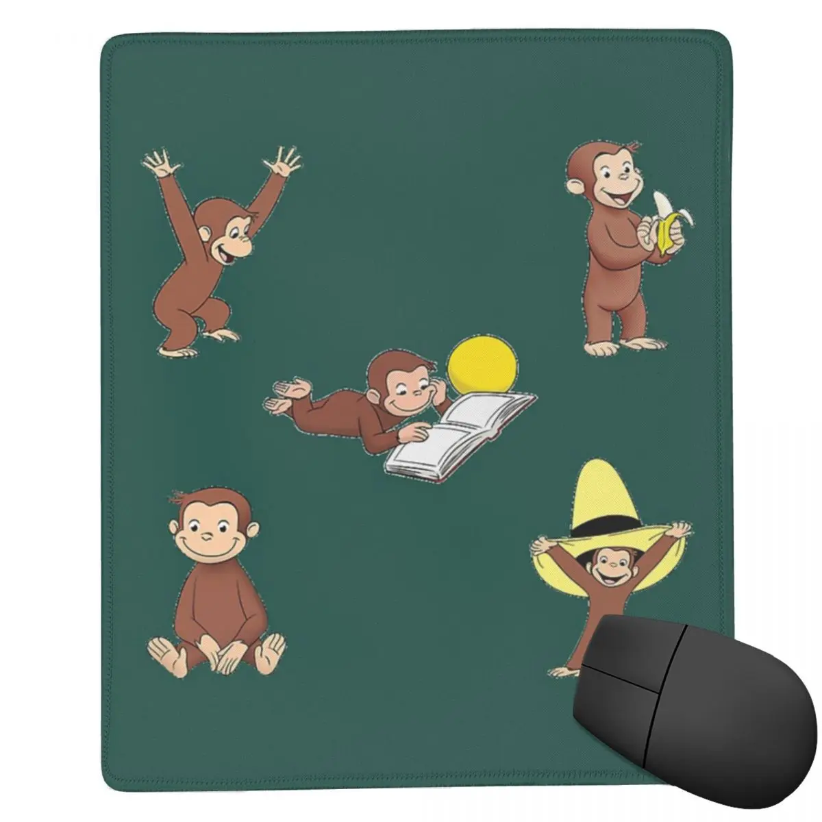 George The Curious Monkey Cartoon For Kids Pack 7x9 in 22x18 cm Mouse Pad Computer Keyboard Mouse Mat Gaming PC Laptop Desk Mat