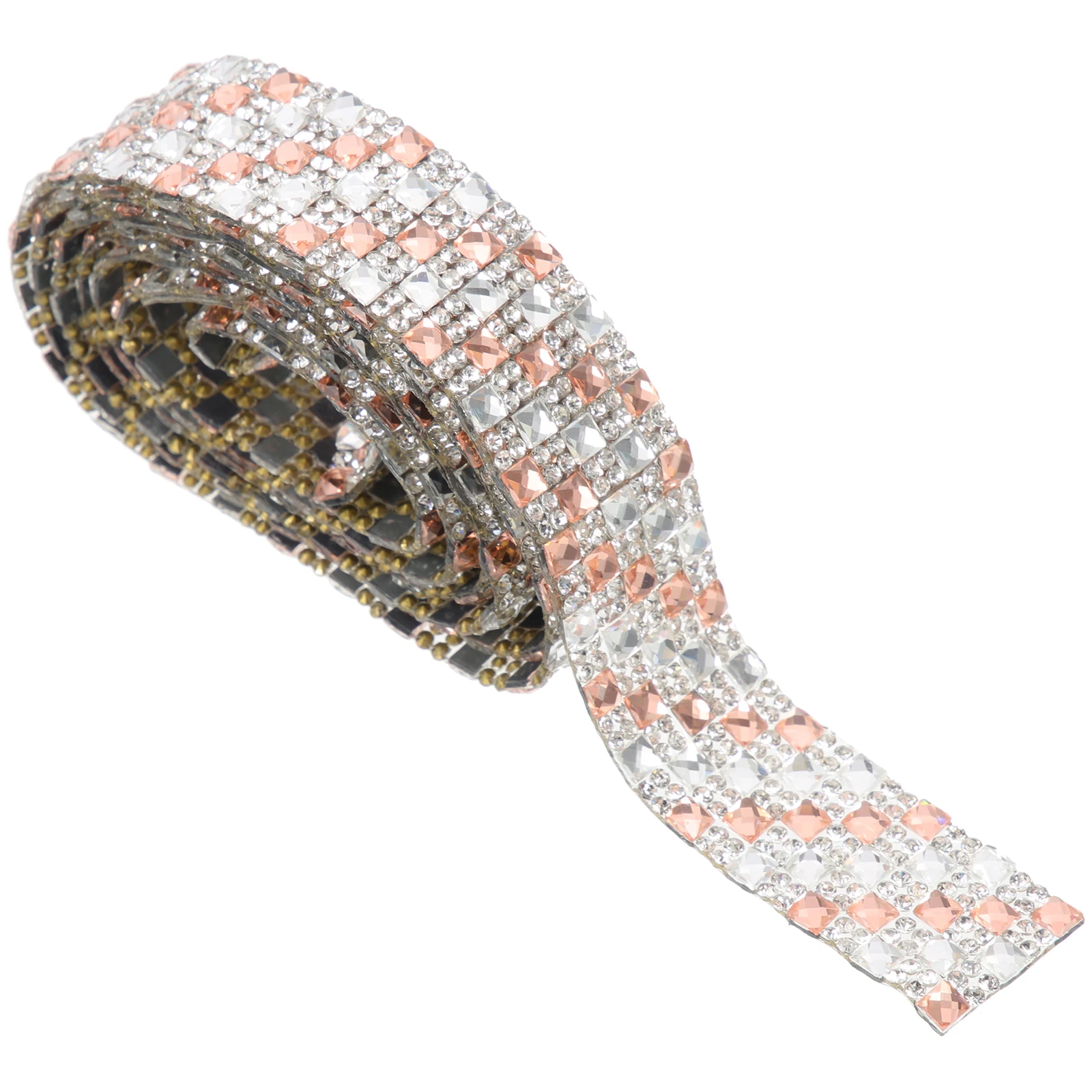 

1 Roll Self-Adhesive Rhinestone Ribbon Cuttable Costume Trim Decorative Craft Accessory Wear-Resistant Clothing Supply Exquisite