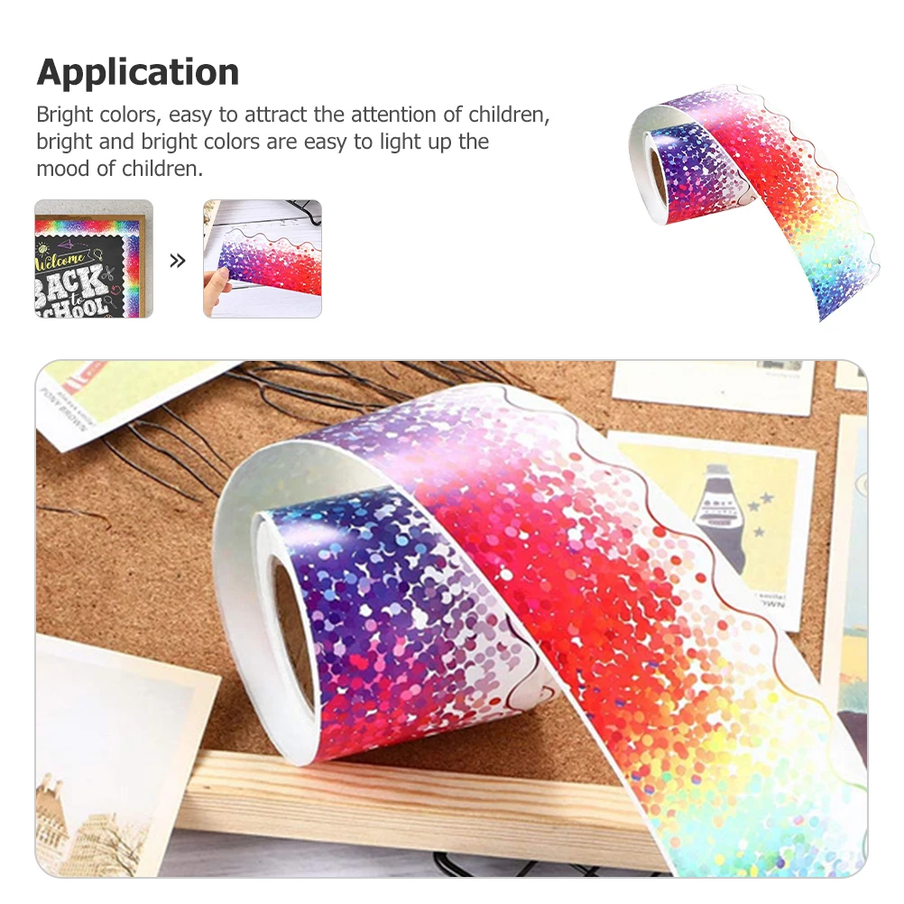 

Dot Frame Border Sticker Removable Adorable Paper Trim Replaceable Boards Decorative Bulletin Board Edge colorful sticky copper