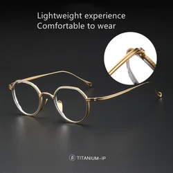 Japanese Style Fashion 10g Ultra-Light Pure Titanium Frame Double-loop design eyeglasses KMN1231
