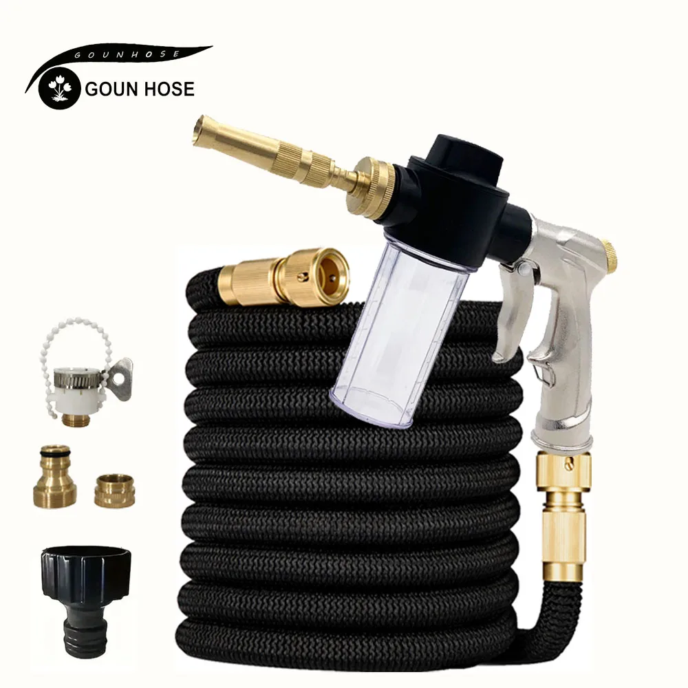 GOUN HOSE Expandable Magic Garden Hose High-Pressure Watering Tool with Cleaning Water Gun for Home Garden Car Wash