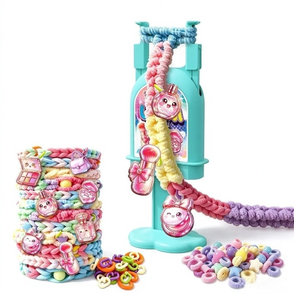 Handmade Rainbow Loom Kit DIY Funny Bracelets String Maker Kit Colorful Beads Convenient Jewelry Making Machine for Teens Girls