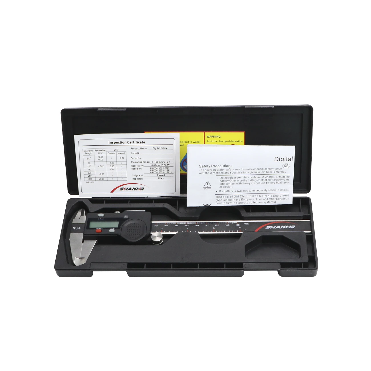 SHANHR Elektronische Schuifmaat 150mm Digitale Schuifmaat Micrometer Stalen Schuifmaat Messschieber Paquimetro 150 mm