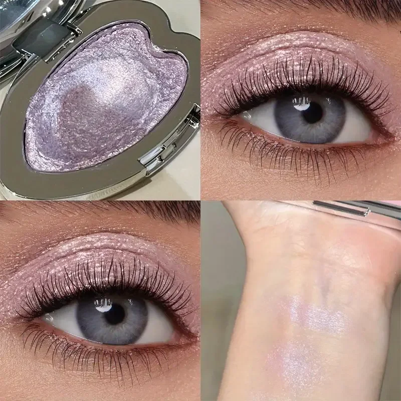 7-color highlighter single eyeshadow palette, Glitter and fine shimmer highlighter, creamy texture, waterproof and long-lasting