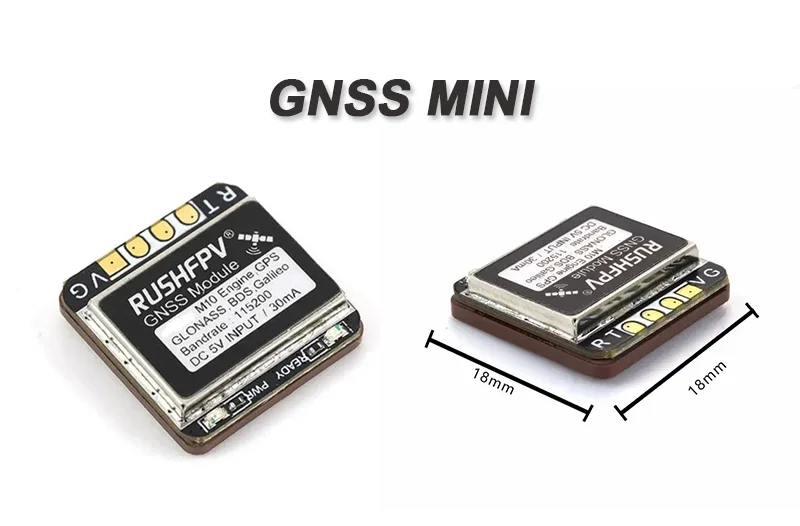 RUSHFPV GNSS Pro Mini Micro M10 GPS Module 10HZ Rate Built-in Ceramic Antenna for RC FPV Freestyle Drone DIY Parts