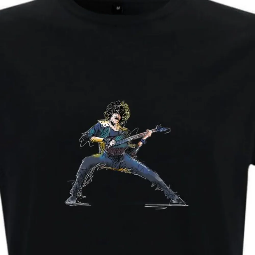88 178_Phil_Lynott_–_Thin_Lizzy_–_Color Fans' تي شيرت بنمط مرسومة يدويًا على الطراز الهزلي لكل من الرجال والنساء في الصيف #2