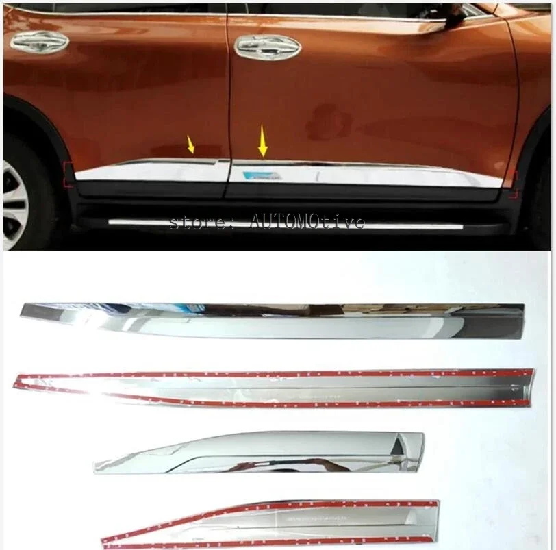 

For Nissan X-Trail X Trial Rogue T32 2014 2015 2016 2017 2018ABS Chrome Side Door Body Protection Molding Trim Cover Car Styling