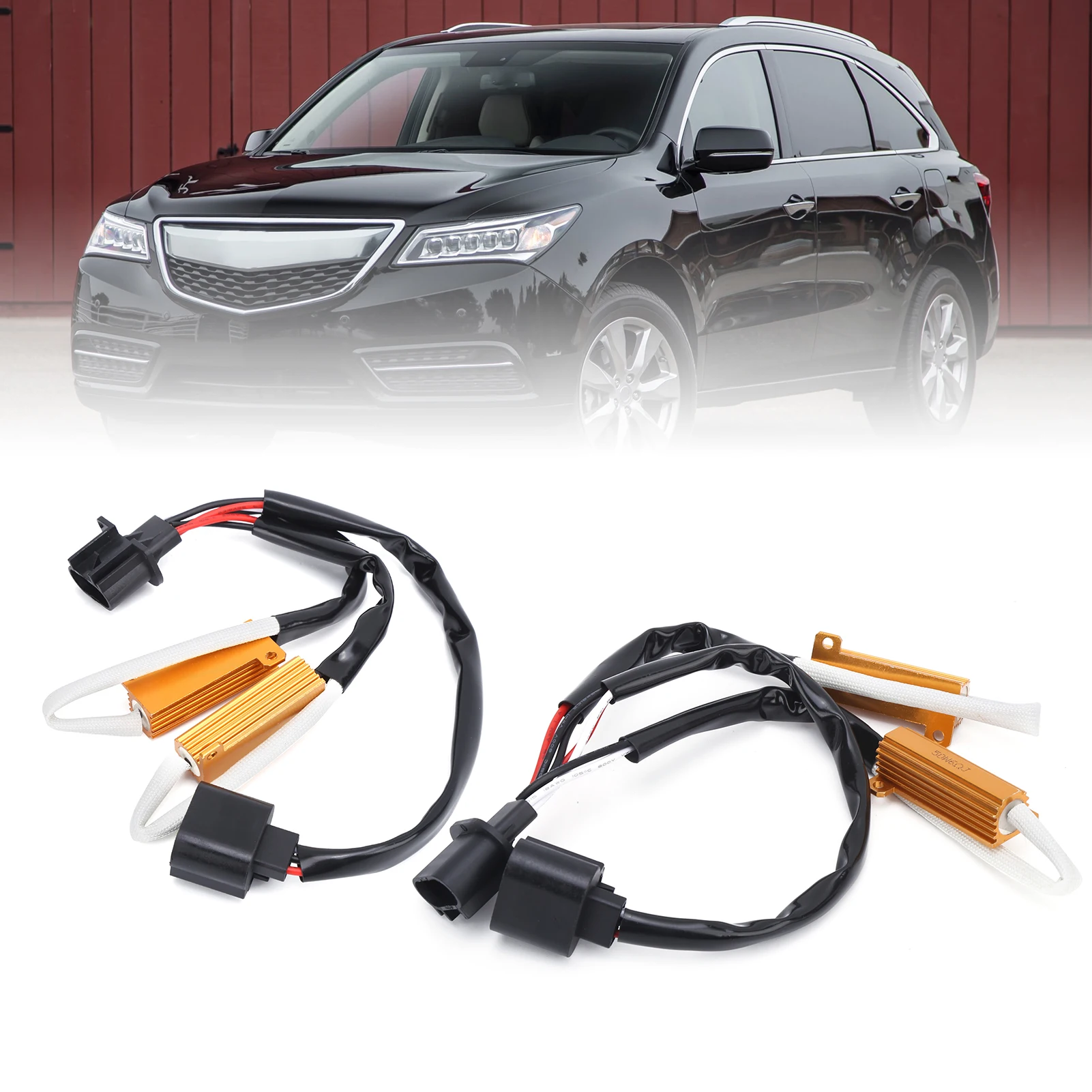 

2PCS H13 9008 LED Metal Load Resistor Adapter 50W 6Ω for Turn Signals Fog Light - Error Free