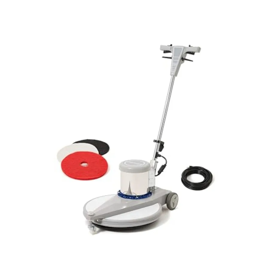

20 High-Speed Commercial Floor Burnisher 1.5 HP 1500 RPM 40ft Cord Rubber Bumper Guard with Red White Black Pads for Cleaning P