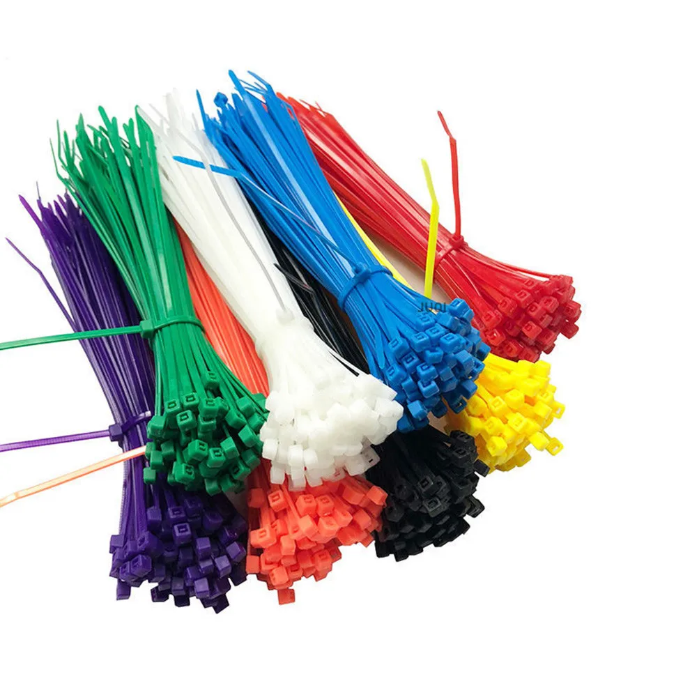 200pcs 3x100 width 1.8mm Self-Locking White Black Red Blue Yellow Green Nylon Wire Cable Zip Ties.Cable Ties