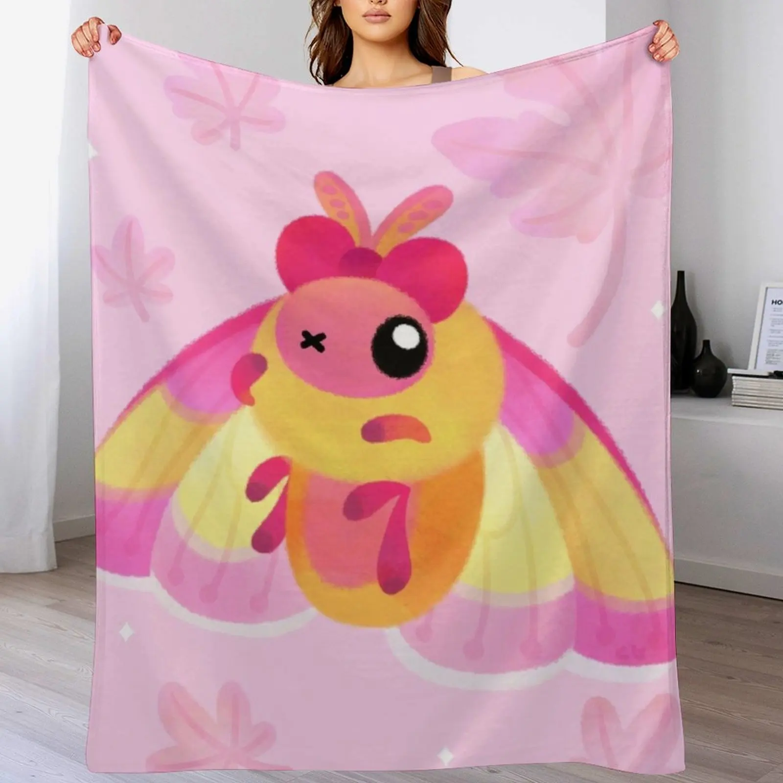 Rosy Maple Moth Throw Blanket anime Flannels Vintage blankets ands Blankets