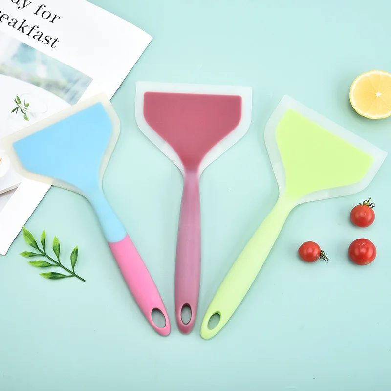 Semi Transparent Silicone Shovel Cooking Utensils Beef Meat Egg Kitchen Scraper Wide Pizza Cooking Tools Non-stick Spatula