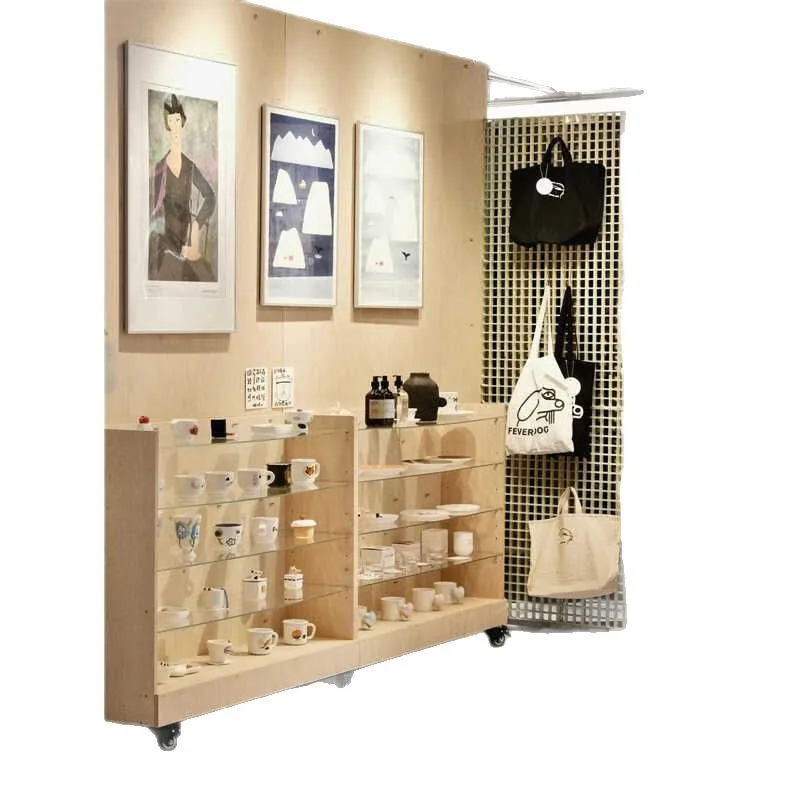 

Birch, shelves, display cases, commercial, tempered glass