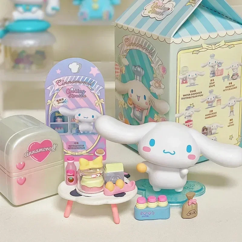 Sanrio Cinnamoroll Cooking Hut Series Blind Box Anime Figure Model Cute Doll Mystery Box Ornament Surprise Collection Kids Gifts