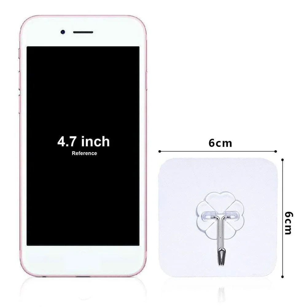 (1 pcs) Magic Hook Transparent Wall Kitchen Without Nails Strong Sticky Sucker Heavy Hanging Adhesive Stainless Steel