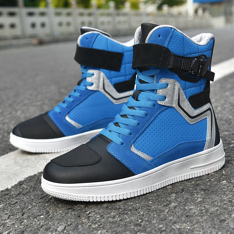 

New Motorcycle Protective Boots Fashion High-Top Men Motorbike Boots Mesh Breathable Motos Ride Shoes Motorcycle Accessories