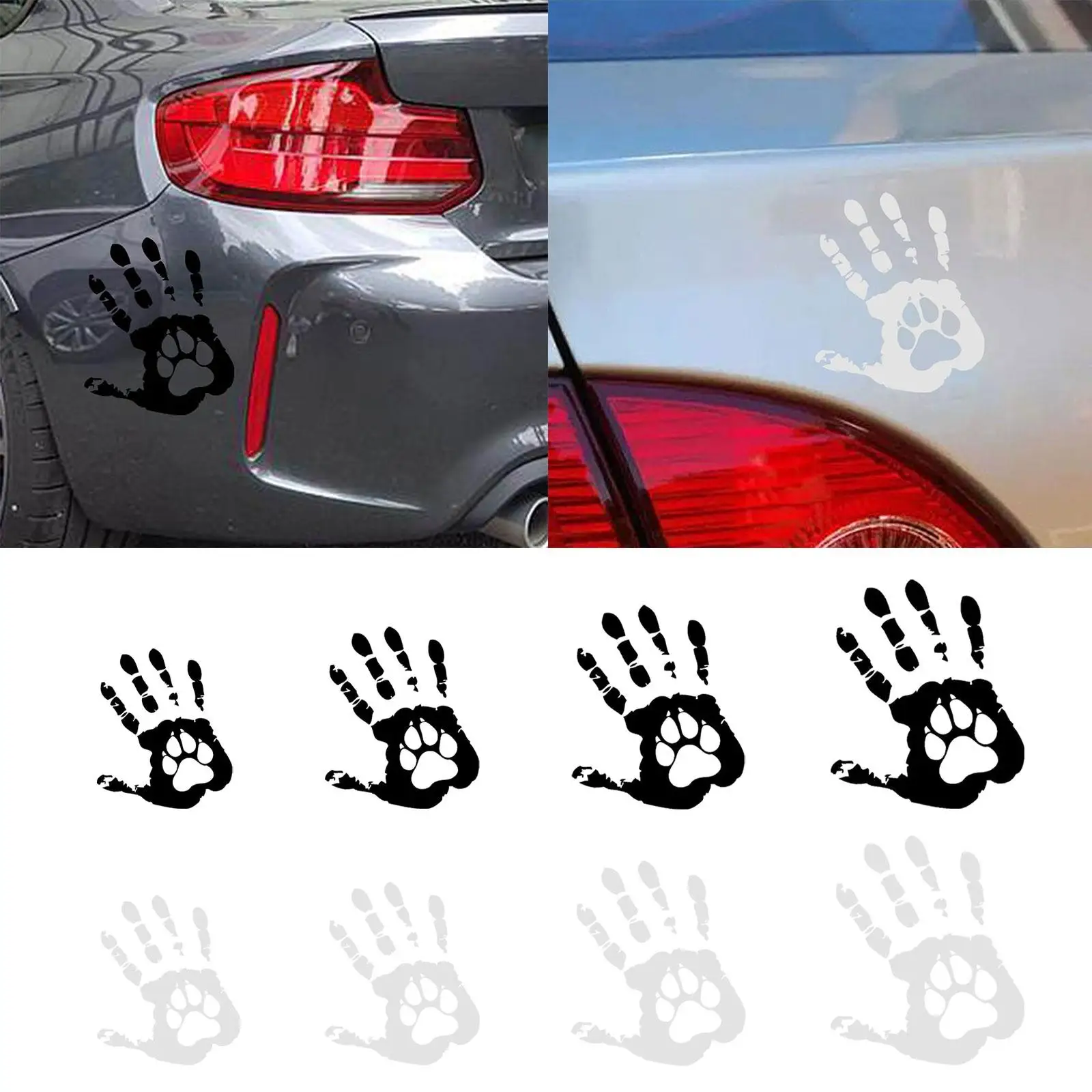 stickers Decorations Wallpaper Decoration PVC Reflective Handprint Car Sticker Crafts Handprint Decal for Window Laptop Trucks