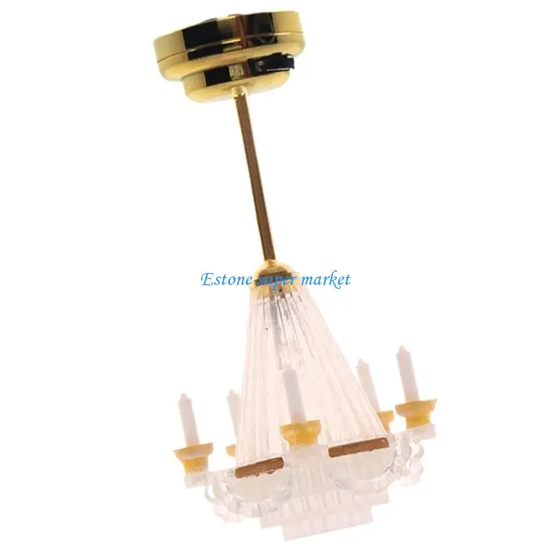 

090B 1/12 Scale Dollhouses Miniature Elegant Ceiling Lamp Furniture Pretend Play
