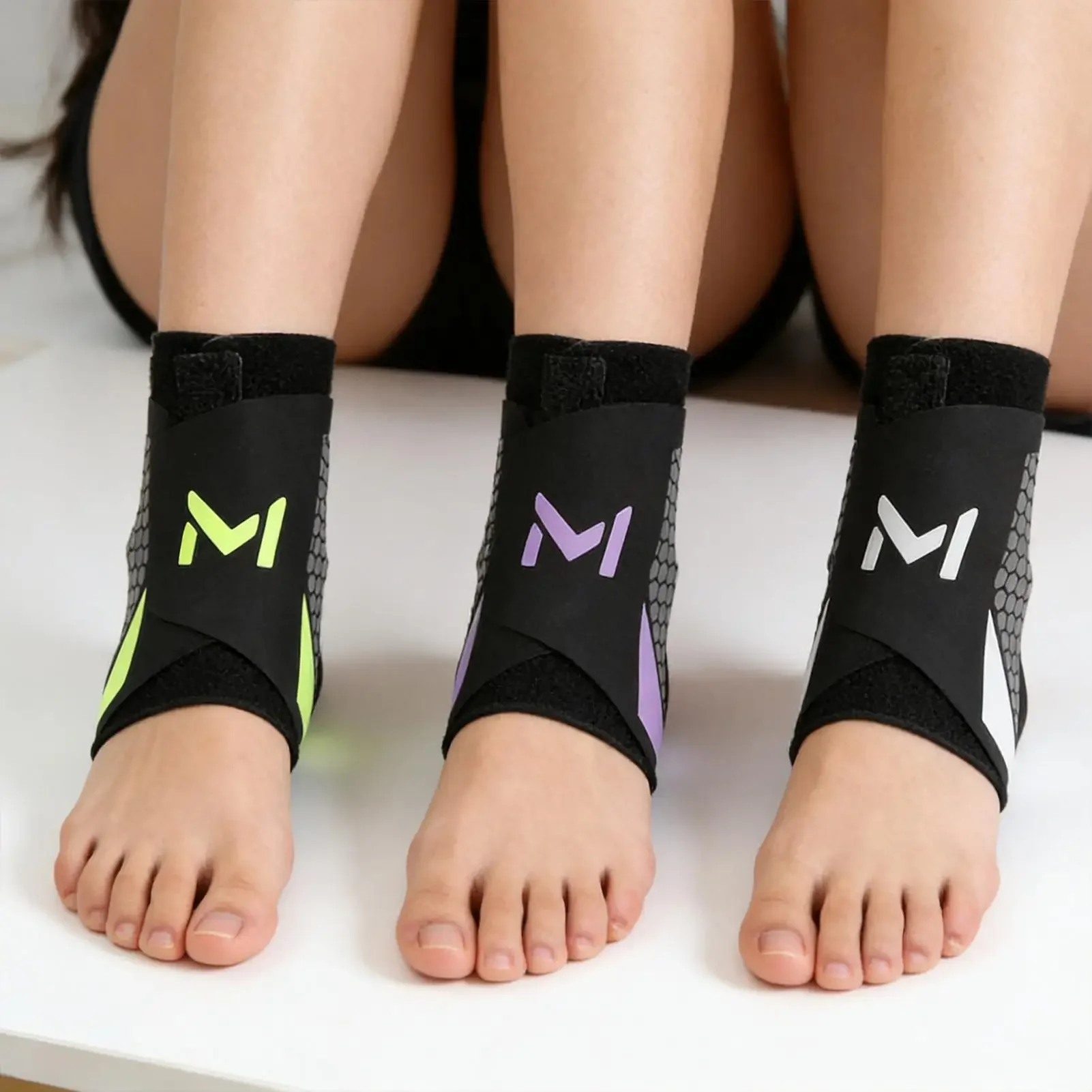 Atmungsaktive Knöchelbandage, Sportstützmanschette, Fußbandage, Knöchelstützgurt für Sport, Fitness, Gehen, Laufen, Wandern, Radfahren – Detail 2