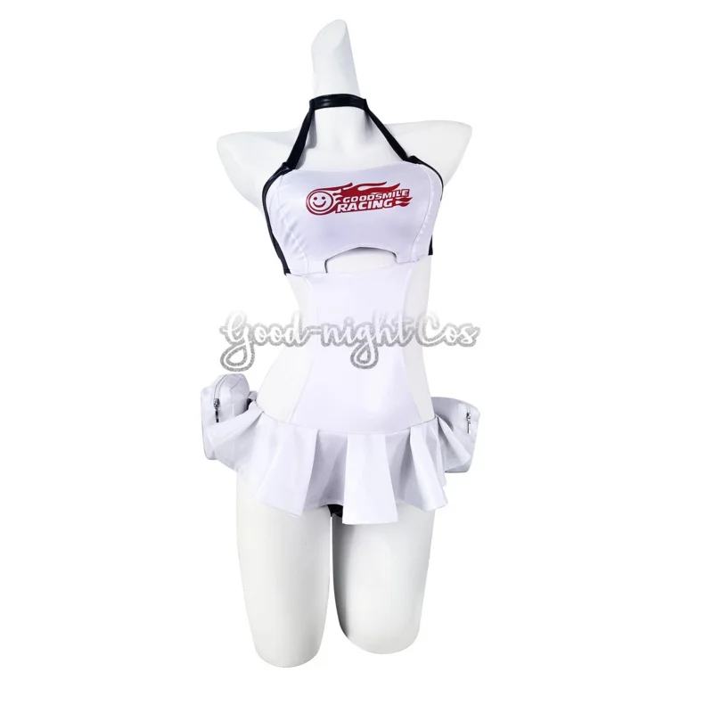 Miku anime racing 2022 cosplay costumes wig sexy summer support suit white swimwear sexy cute girl Halloween two styles costume