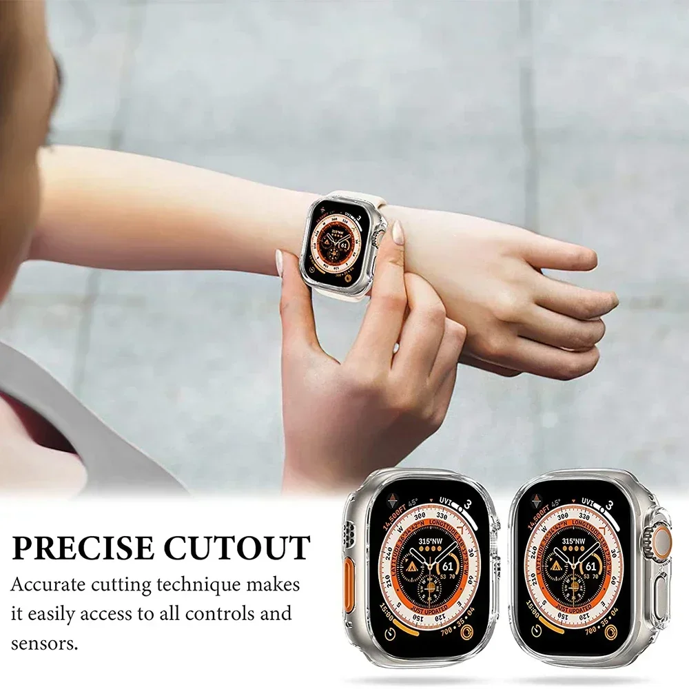 Watch Cover For Apple Watch Ultra 49mm Hard PC Protective Case Hollow Frame Bumper for iwatch Series Ultra 2 Accessories