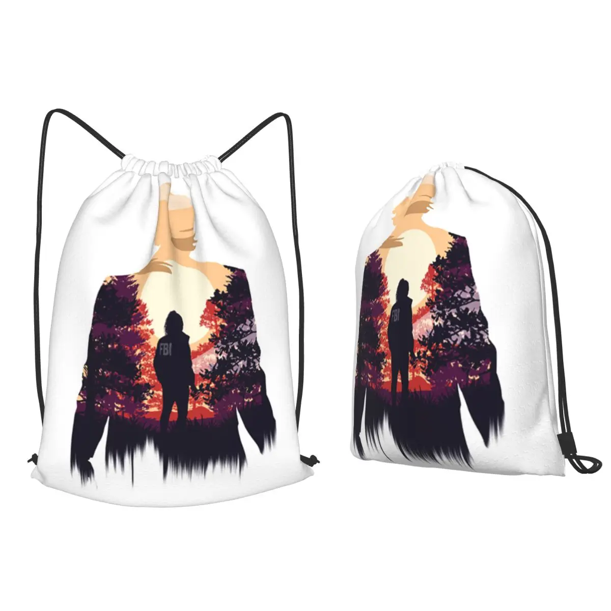 Alan Wake 2 Backpacks Portable Drawstring Bags Storage Bag Book Bags for Travel Students