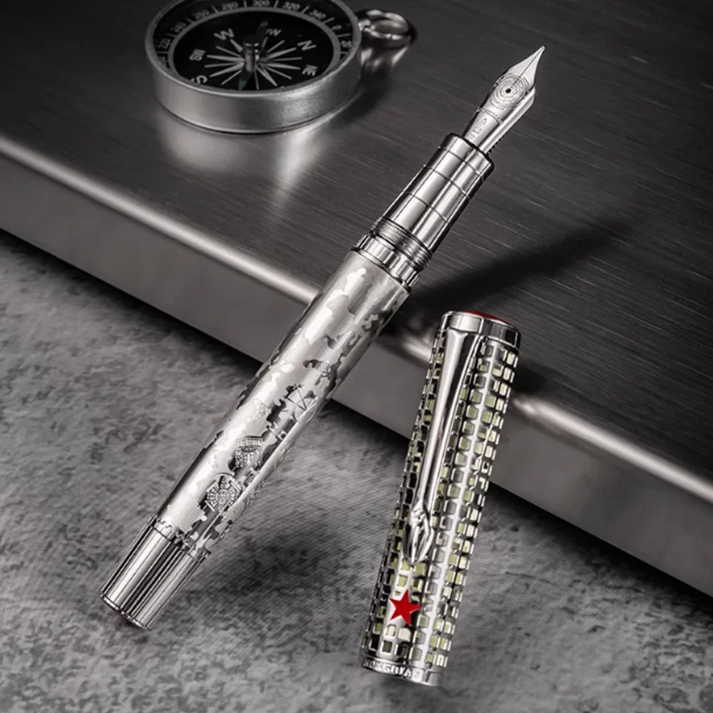 Hongdian WA35 Fountain Pen EF F Nib with Converter Space Shuttle Pattern Limited Edition Writing Pen school office Stationery