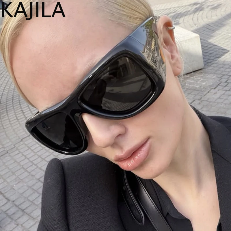 Oversized Shield Mask Sunglasses Women 2026 Luxury Y2K Punk Goggle Thick Frame Sun Glasses Wrap Around Shades Windproof Eyewear