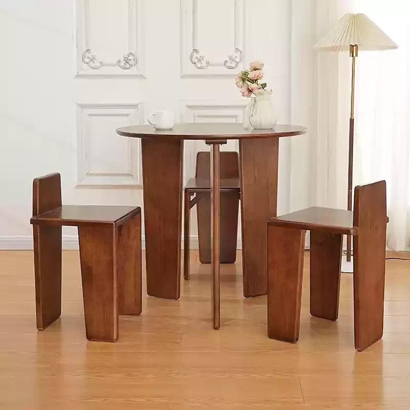 

Mid-Century Style Wooden Stool with Backrest Minimalist Design for Vanity Study Coffee Bedroom Accent Chair