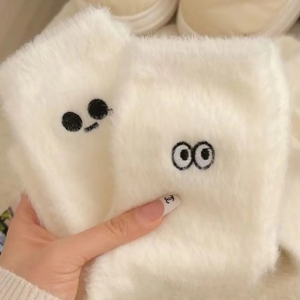 2 Pairs Cute Women's Winter Plush Socks Kawaii Girls Strawberry Thicken Mink Wool Sweet Soft Warm Anklets Socks Stay At Home image 3