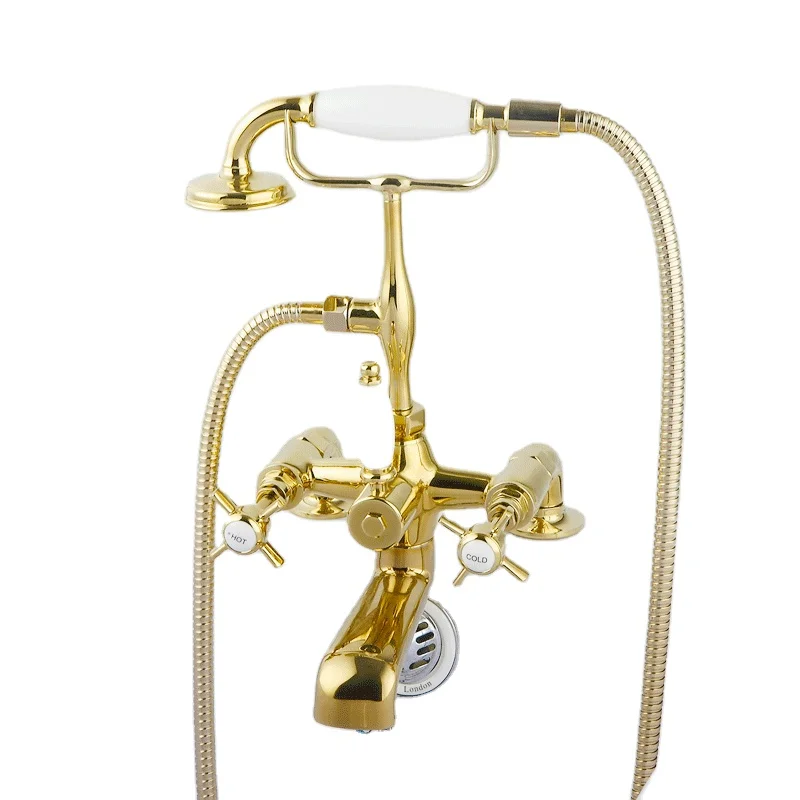 

Classic All Brass Bath Shower Mixer Deck Mounted Faucet Many Colors Soft Spray Polished 5 Years Factory Warranty for Apartments
