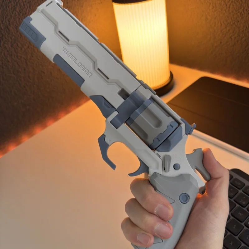 

3D-печатный научно-фантастический револьвер-реквизит в футуристическом кибер-стиле, аксессуар для косплея, коллекционная модель для демонстрации на столе для любителей игр