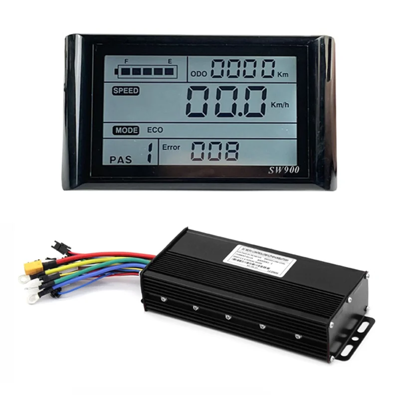 

ABME E-Bike 40A Three Mode Sine Wave Brushless Controller With SW900 LCD Display For 1500W 2000W Ebike Accessories
